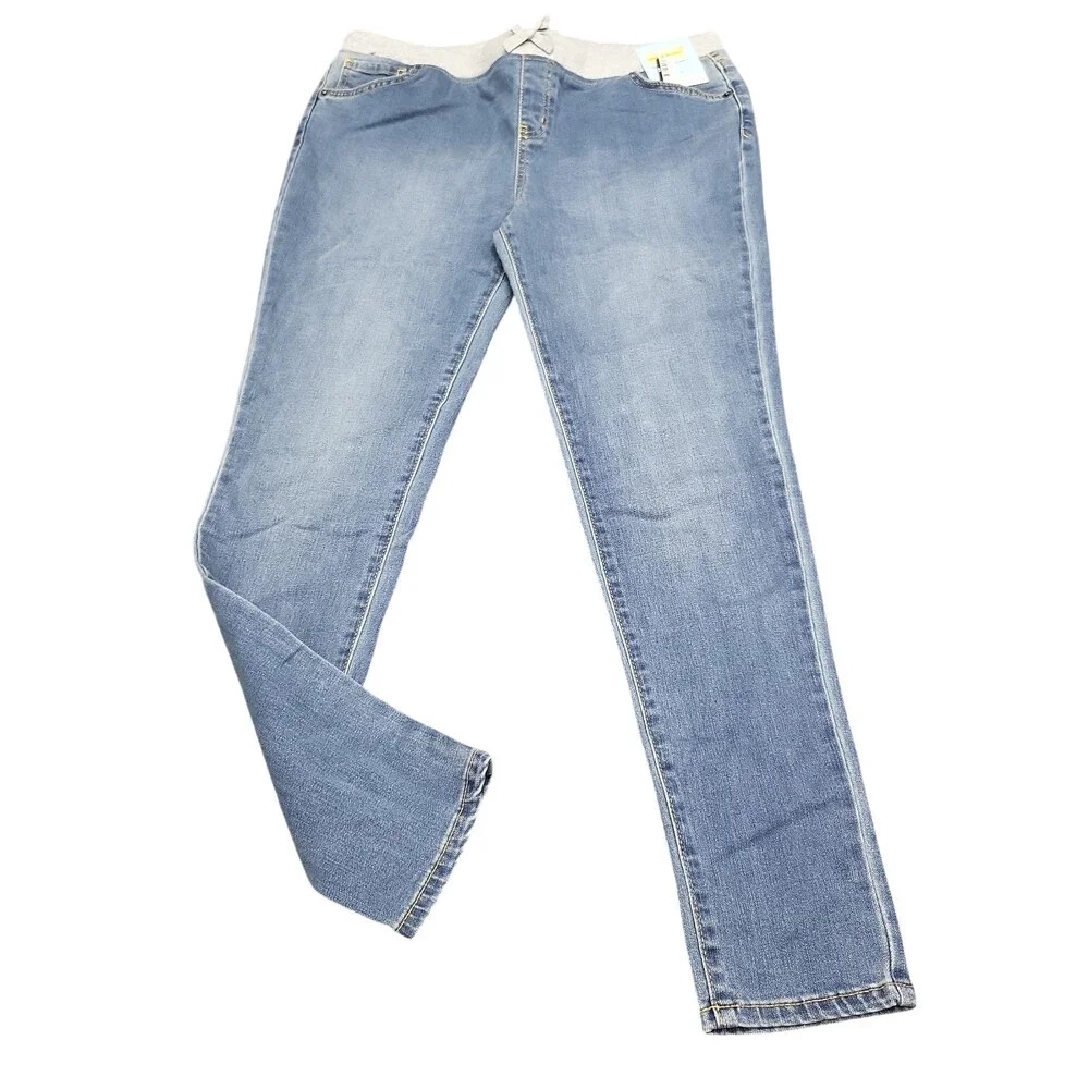 Girls Pull On Skinny Jeans - Cat & Jack Medium Wash Blue Size 18 Plus